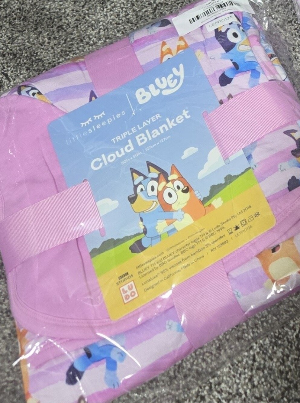 Little Sleepies USA Only Release Bamboo Bluey Blanket